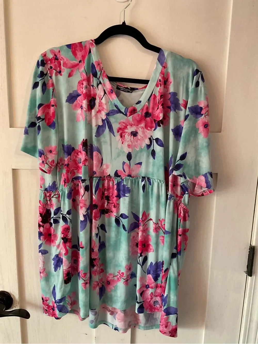 Floral Split-Neck Tunic Top - Navy Multi 50 for all 3